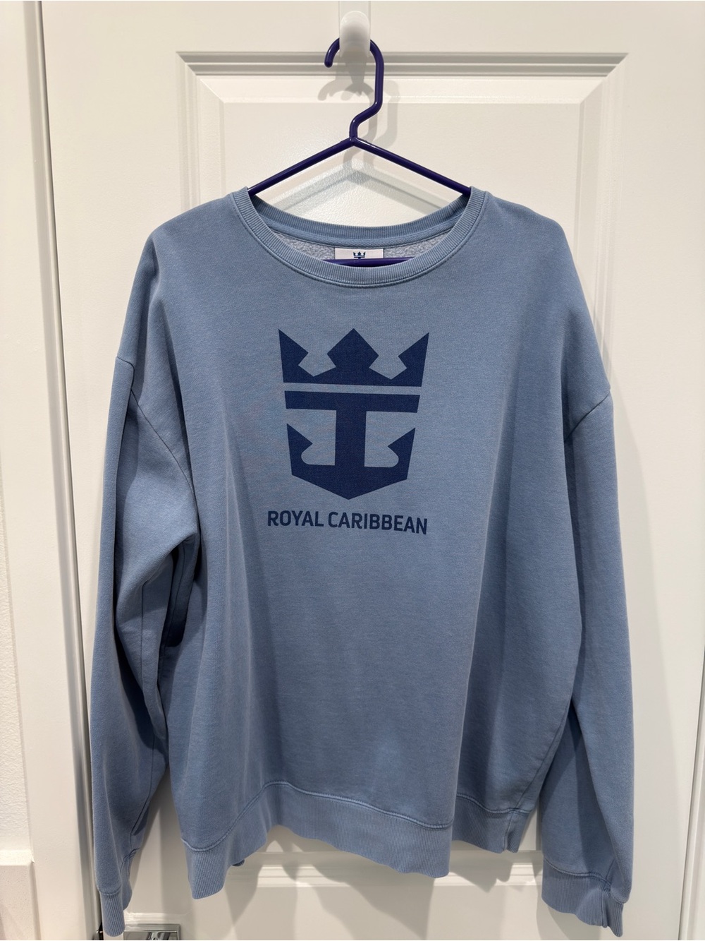 Royal Caribbean Men's Crewneck Sweatshirt in Light Blue with Navy Logo